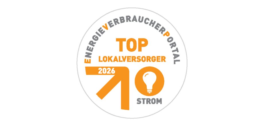 Yellow circle on white background with white inscription "Top local supplier 2026 - Electricity"